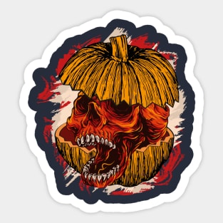 Skull and pumpkin Sticker